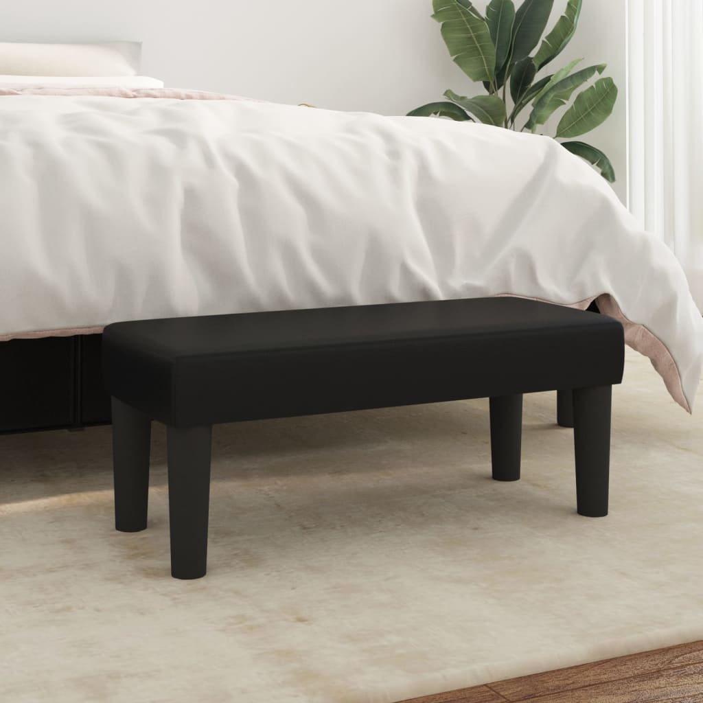 Banc 70x30x30 cm cuir artificiel noir