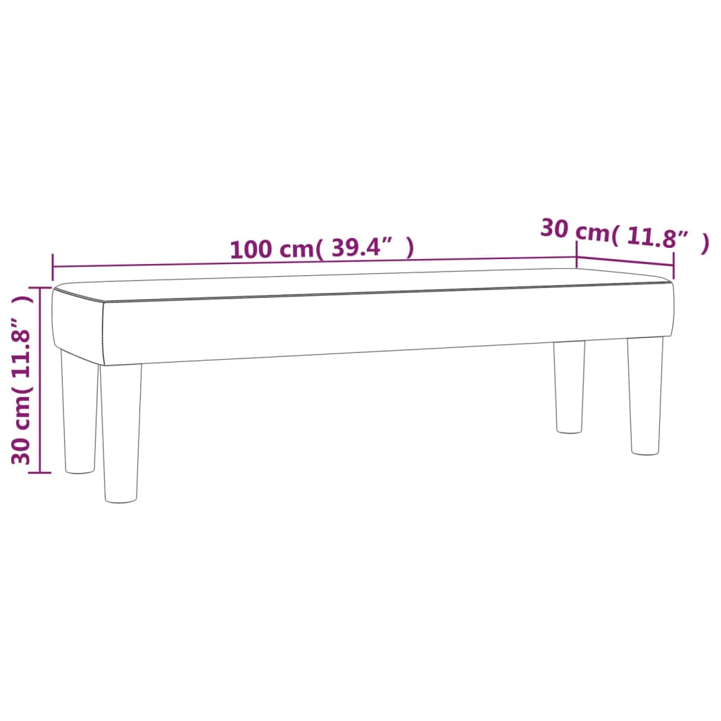 Bankje 70x30x30 cm stof