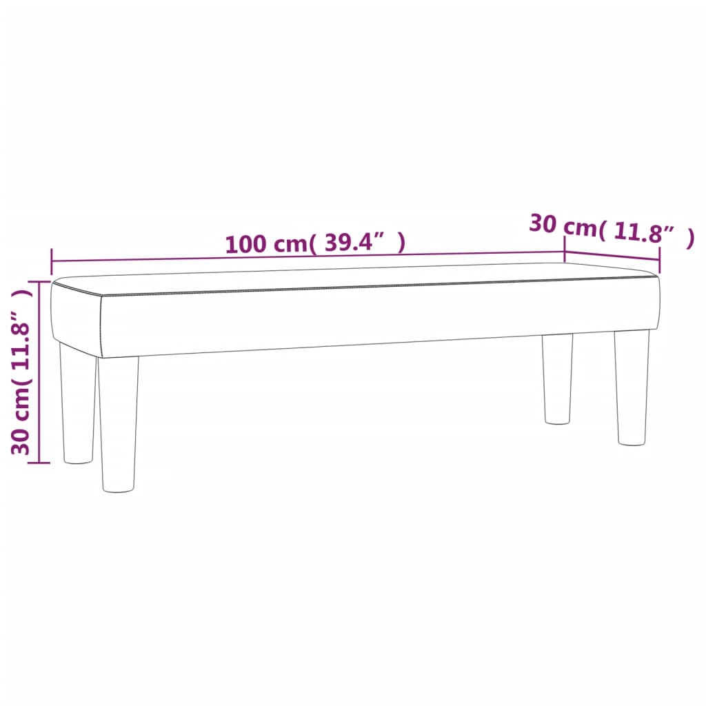 Bankje 70x30x30 cm stof