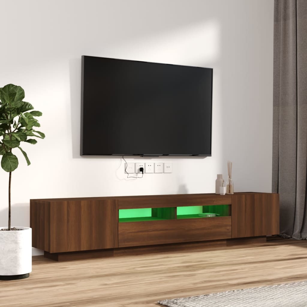 Tv-meubel met LED-verlichting 200x35x40 cm