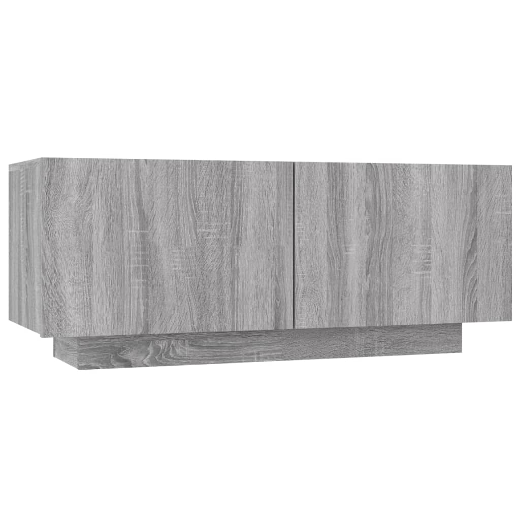 Tv-meubel met LED 260x35x40 cm bewerkt hout artisanaal eiken