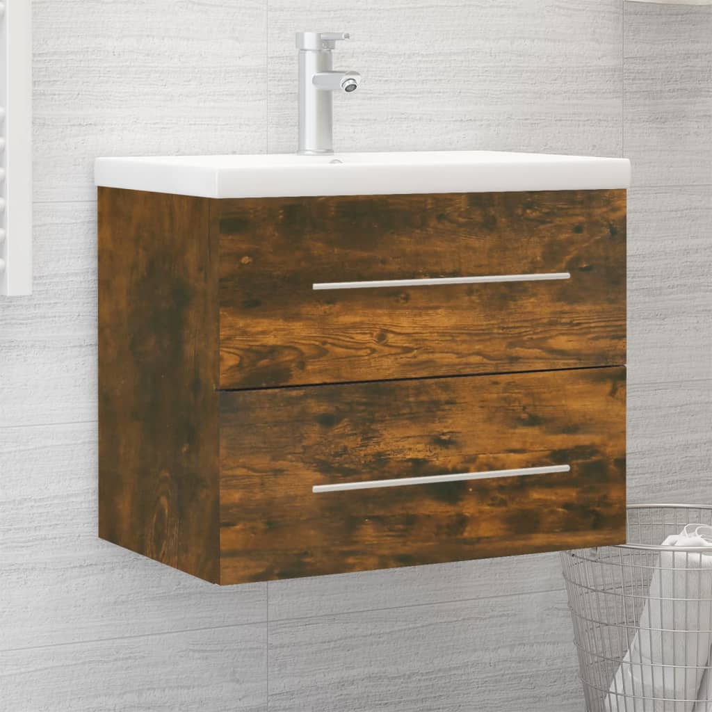 Meuble vasque avec lavabo intégré, fabriqué en bois