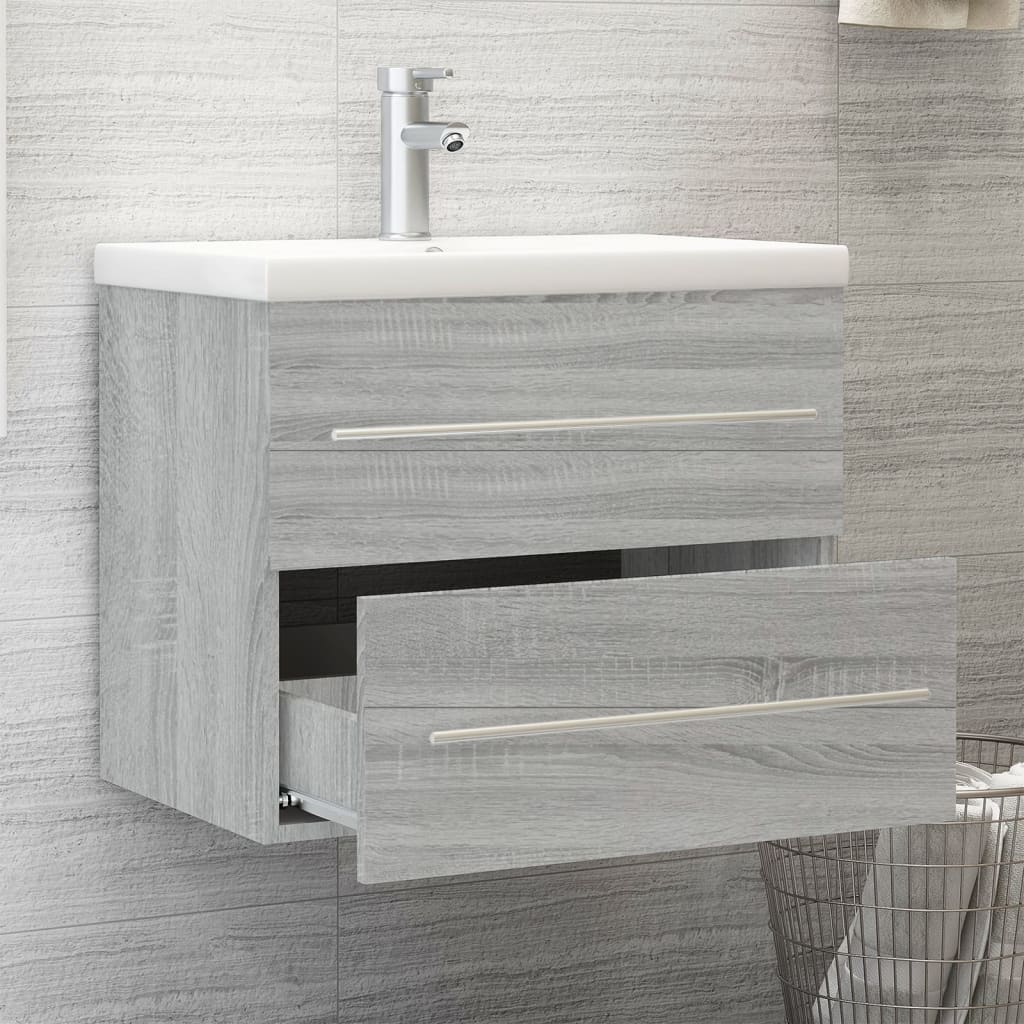 Meuble vasque avec lavabo intégré, fabriqué en bois