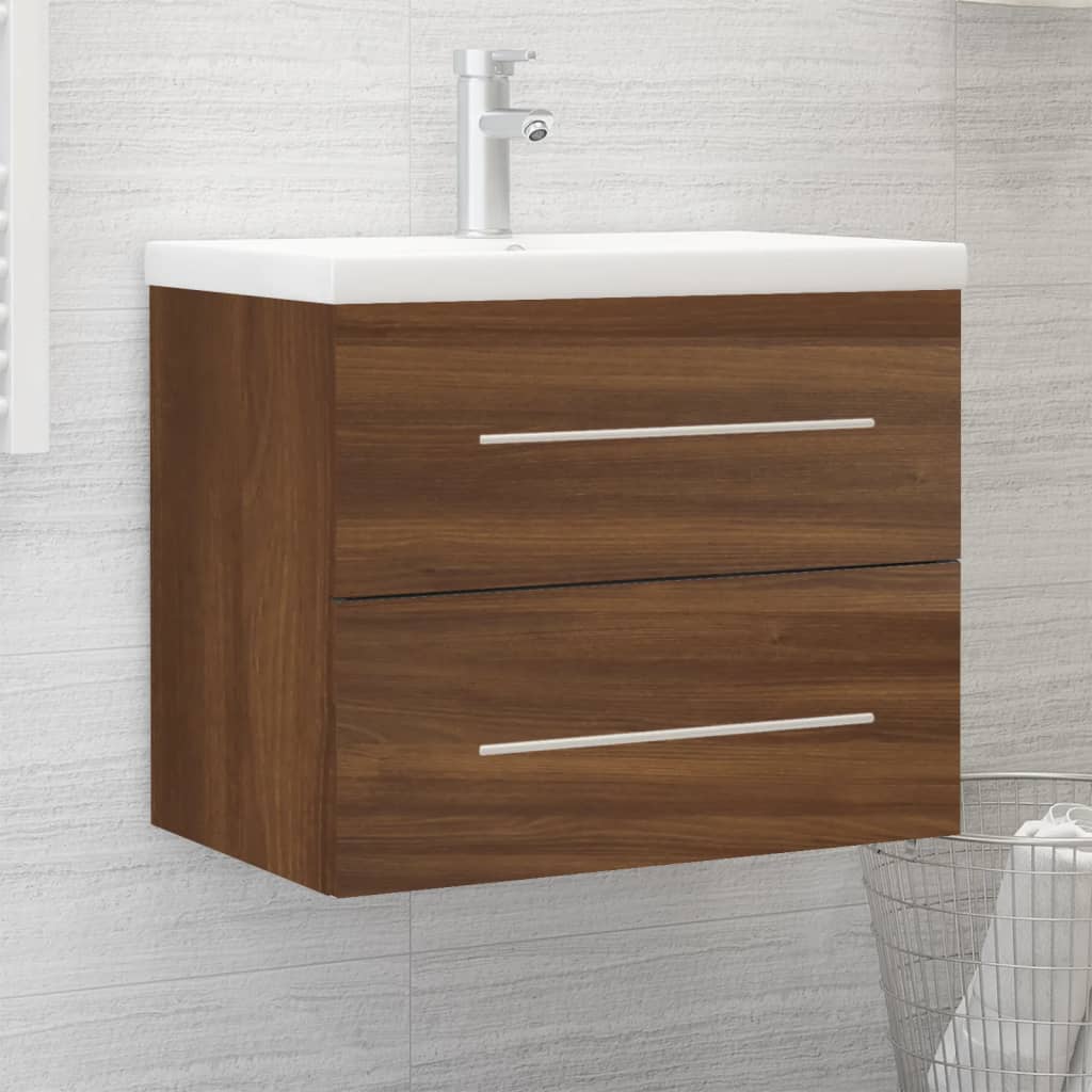 Meuble vasque avec lavabo intégré, fabriqué en bois