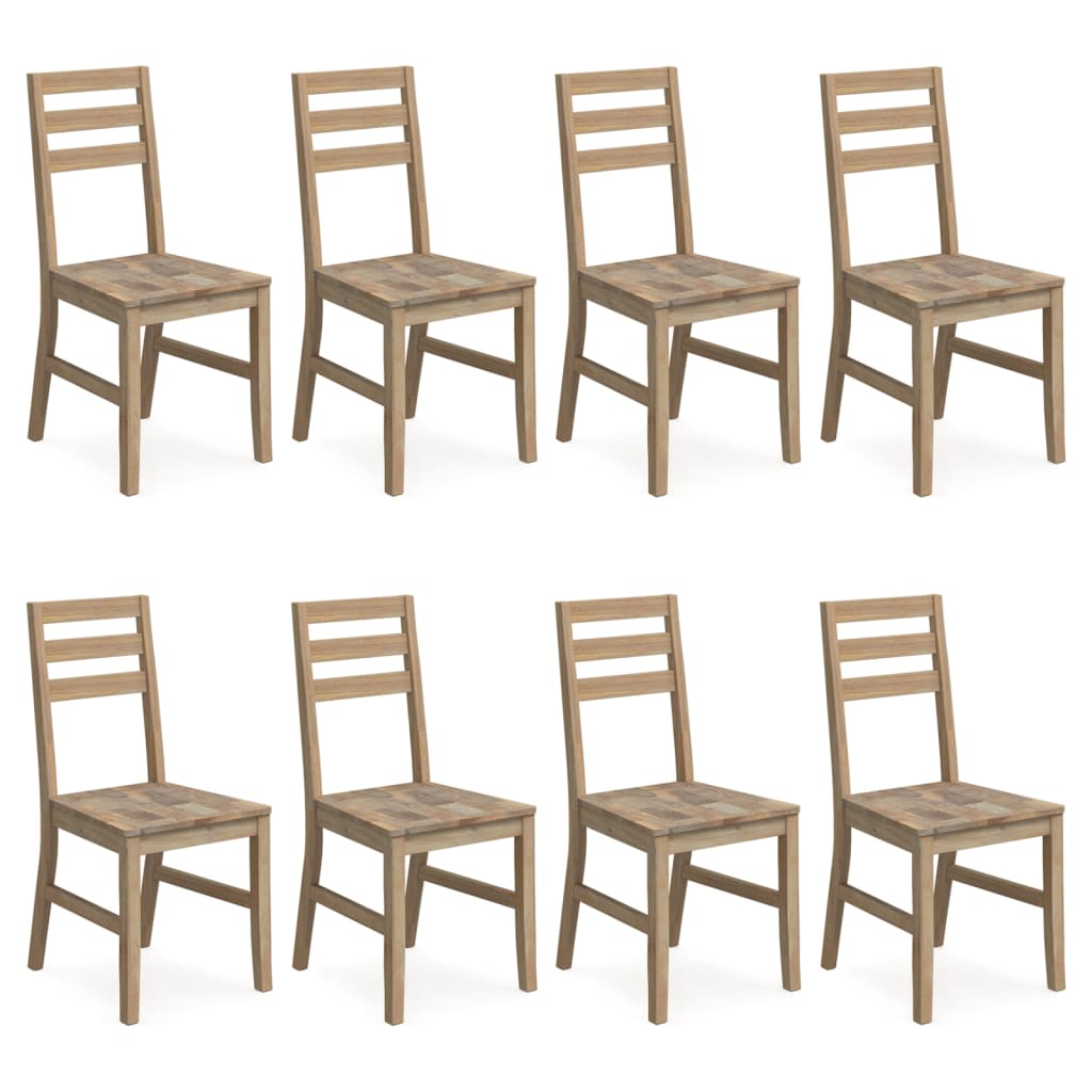 Chaises de salle à manger 6 pcs en bois d'acacia massif