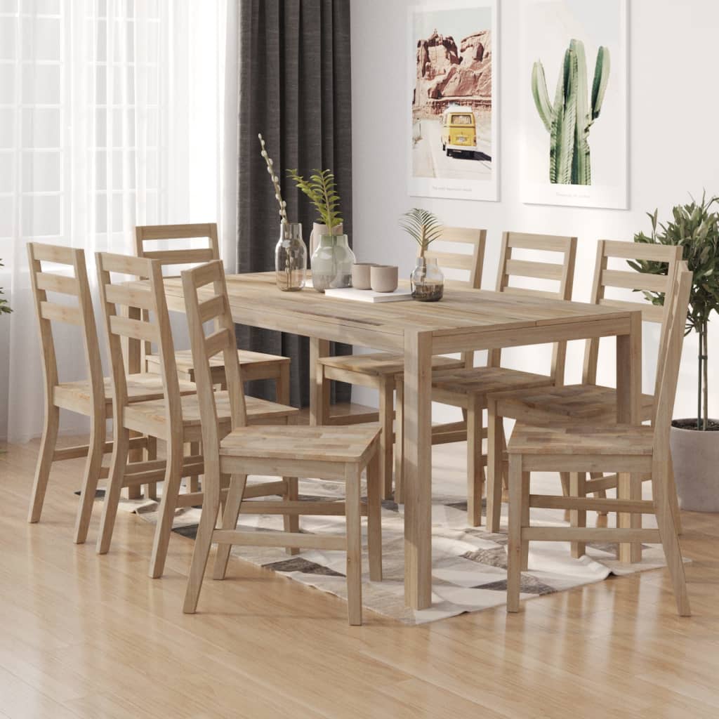 Chaises de salle à manger 6 pcs en bois d'acacia massif