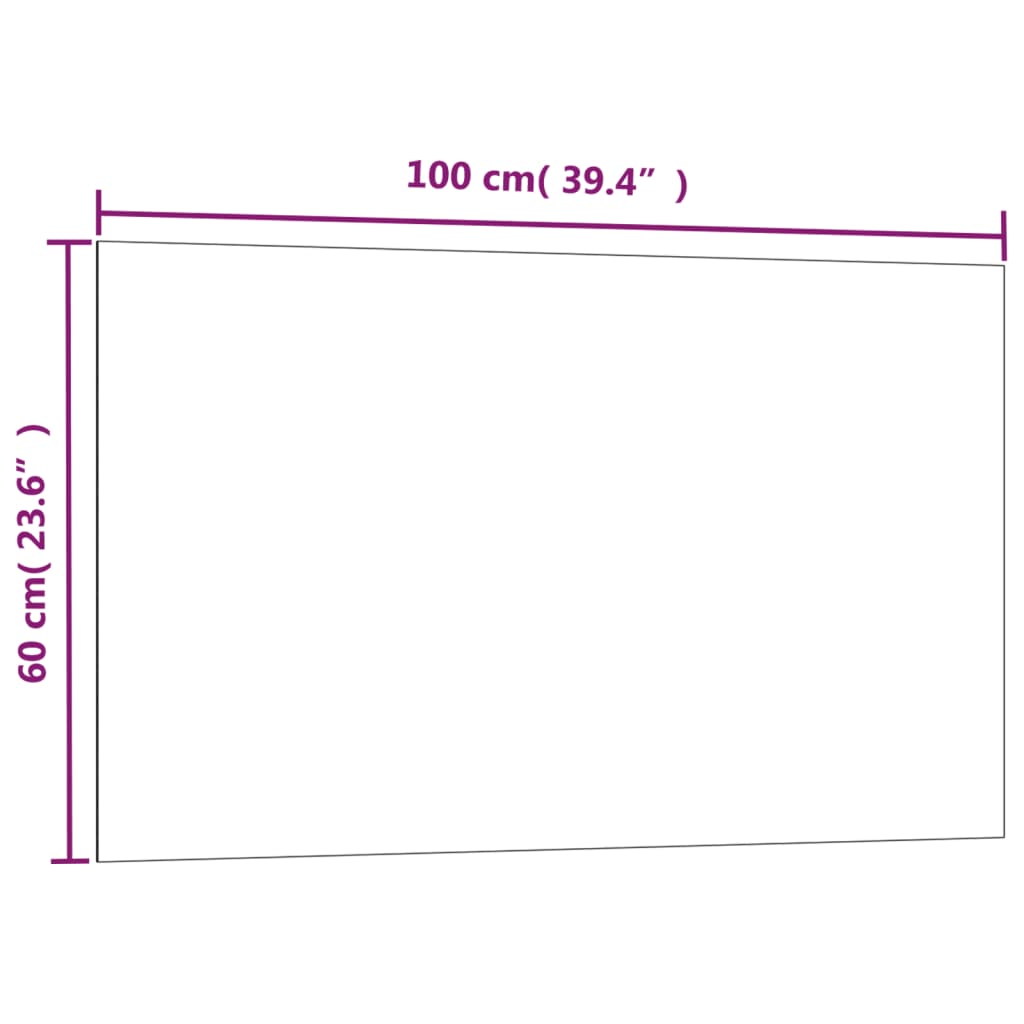 Magneetbord voor aan de wand 60x30 cm gehard glas wit