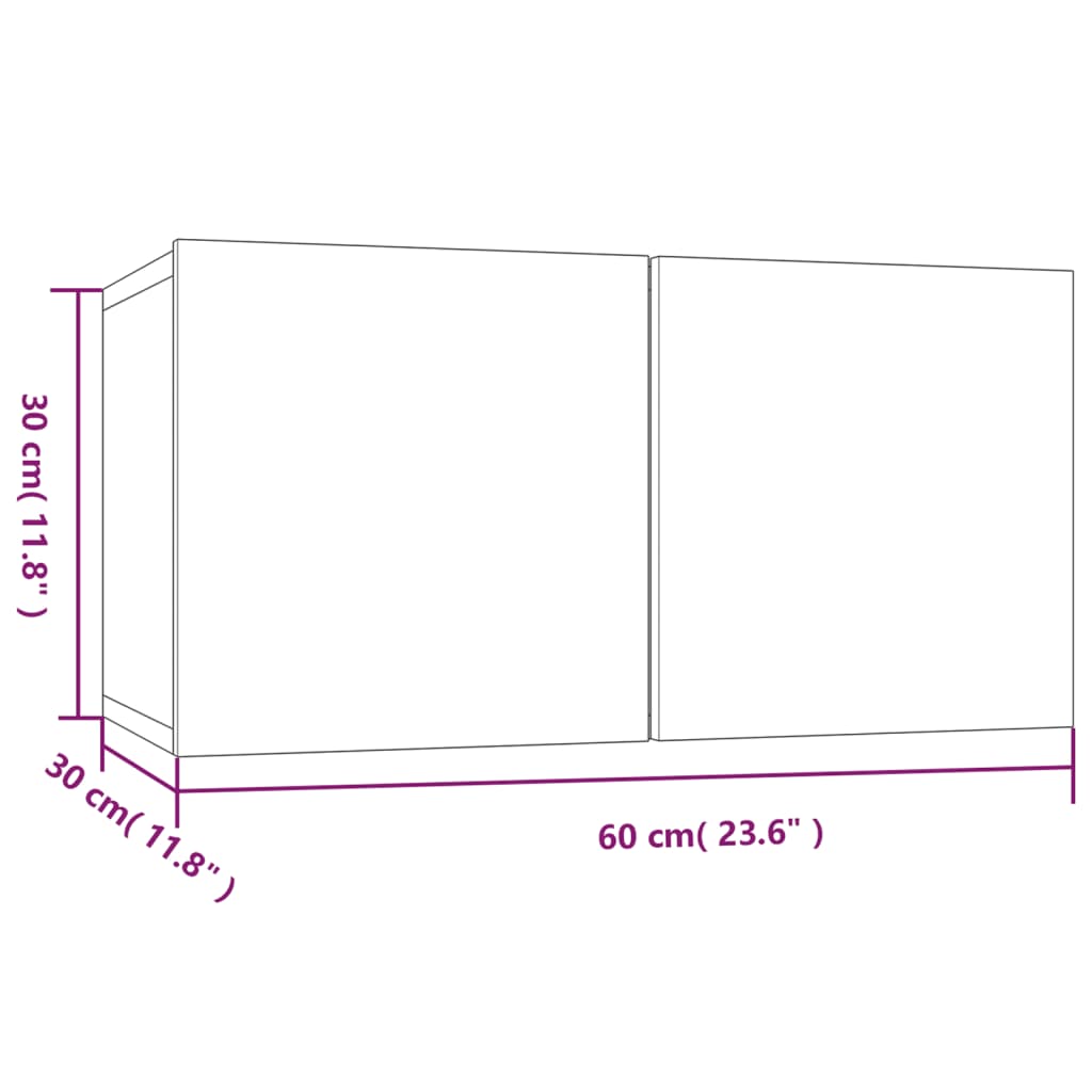 Tv-wandmeubels 4 st 100x30x30 cm