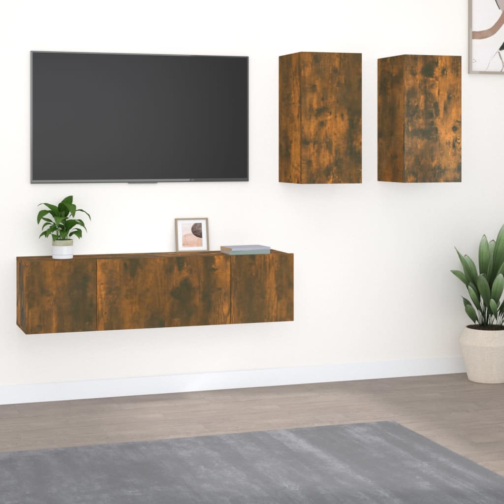 Ensemble de meubles TV 4 pièces en bois