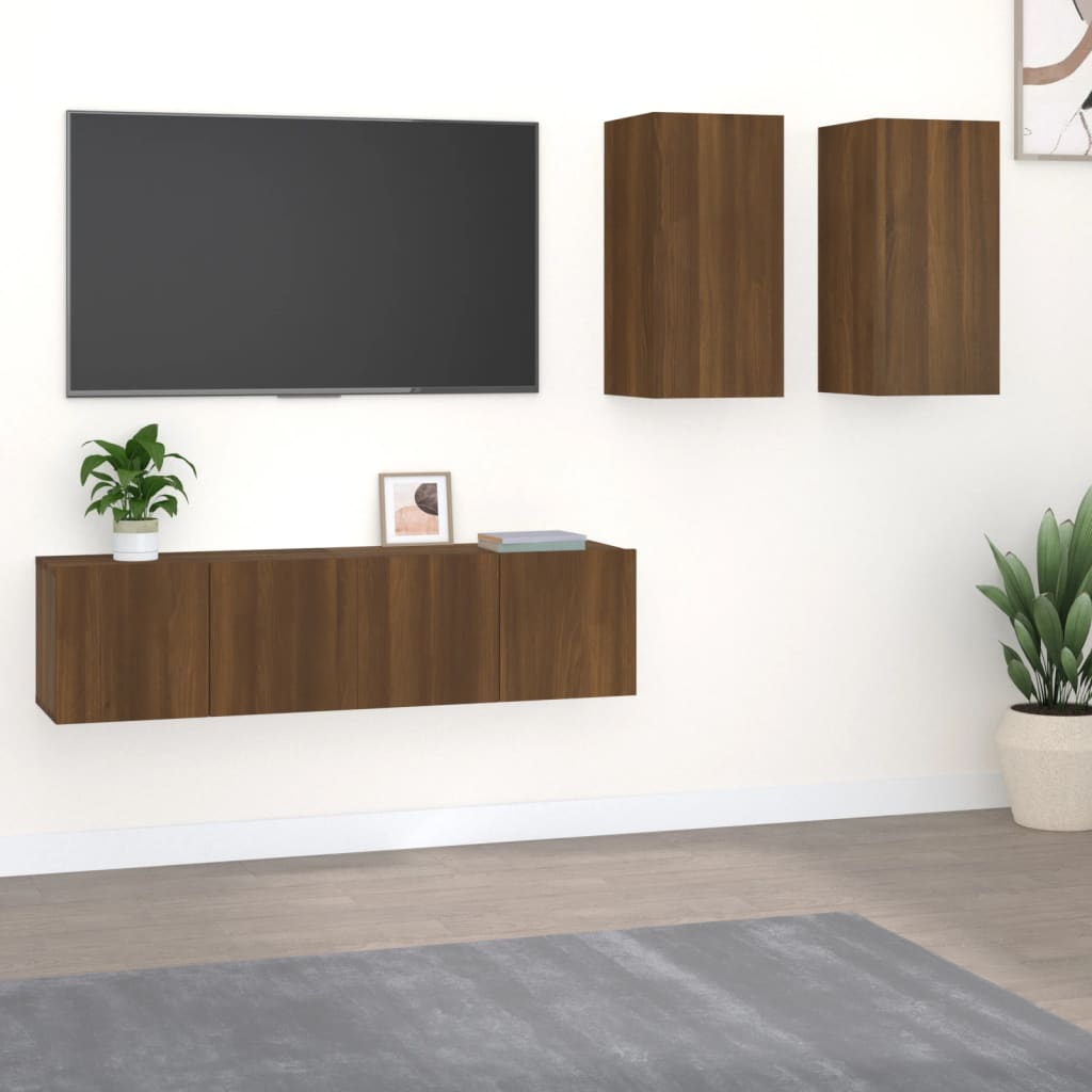 Ensemble de meubles TV 4 pièces en bois