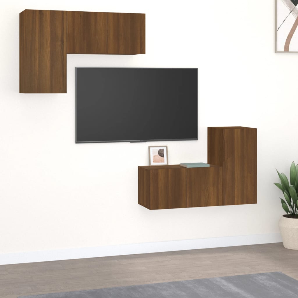 Ensemble de meubles TV 4 pièces en bois