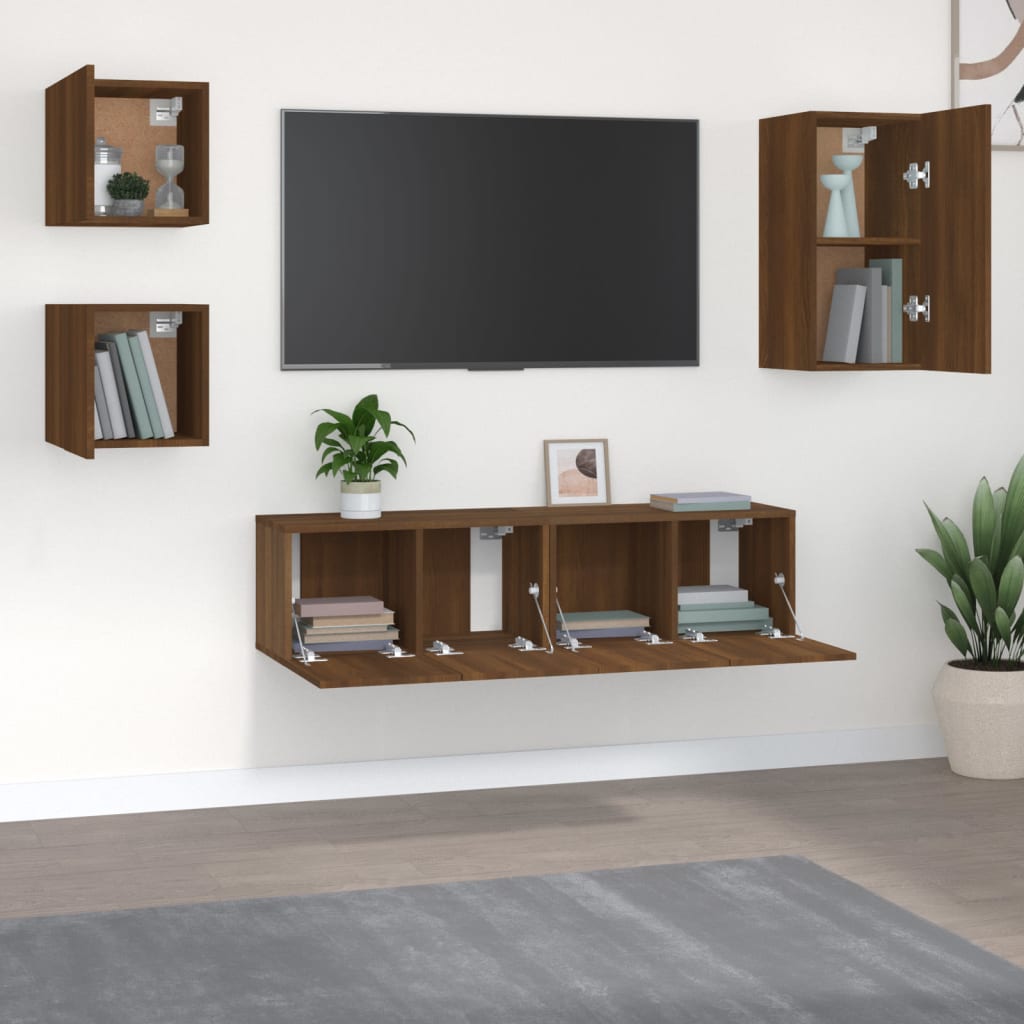 Ensemble de meubles TV 5 pièces en bois