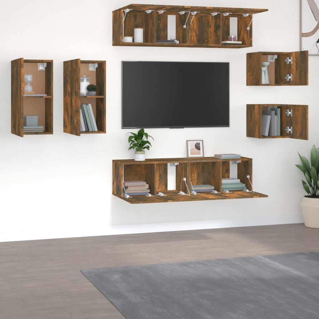 Ensemble de meubles TV 8 pièces en bois