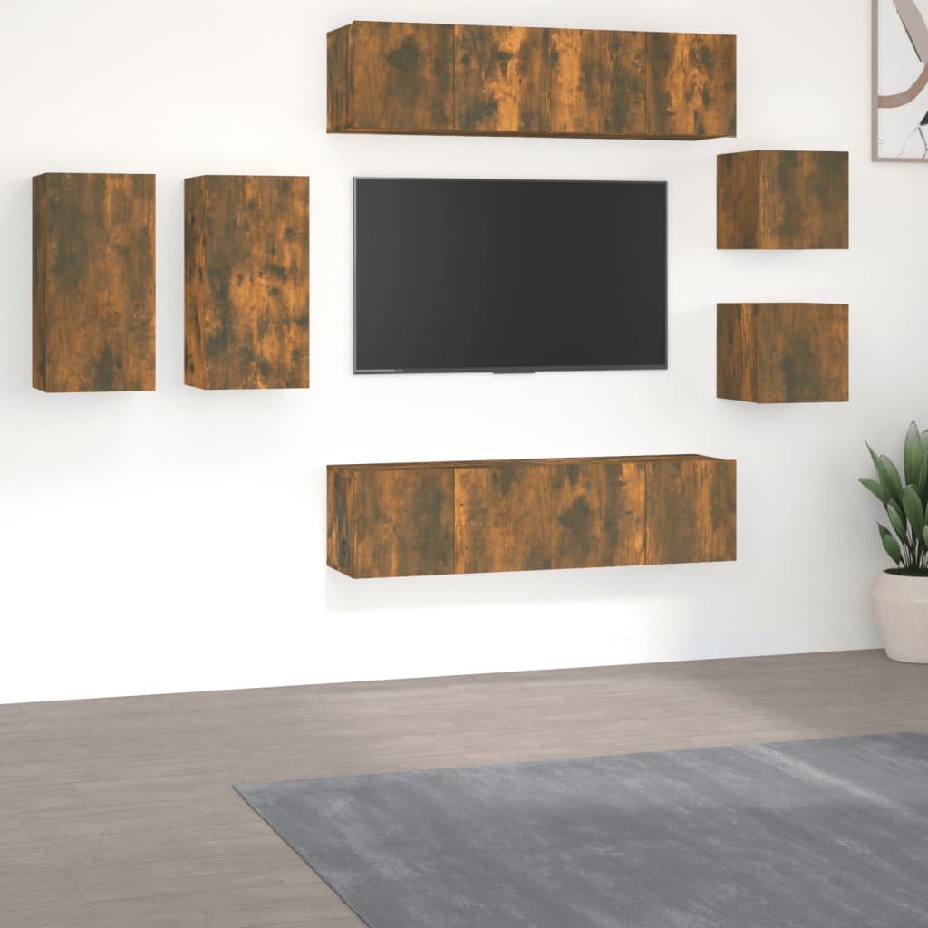 Ensemble de meubles TV 8 pièces en bois