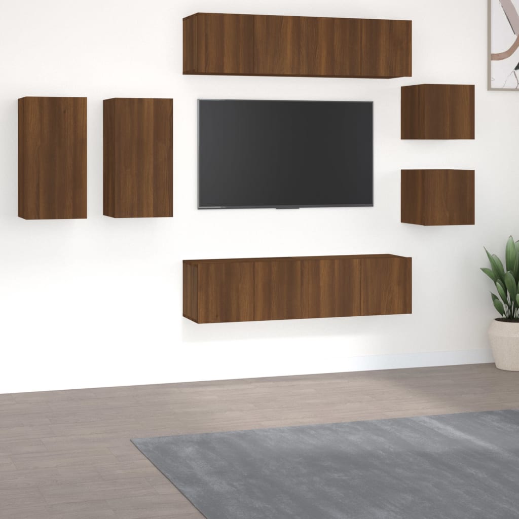 Ensemble de meubles TV 8 pièces en bois