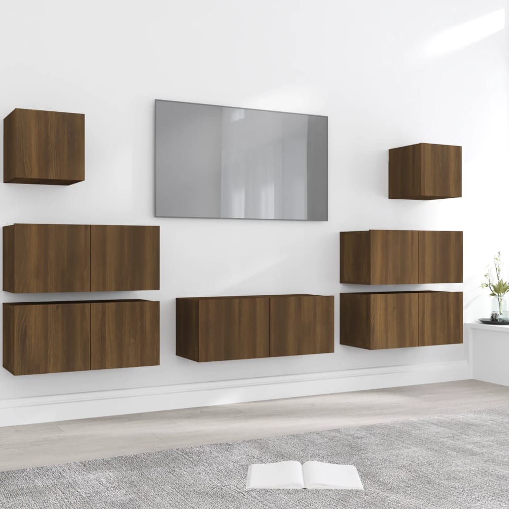 Ensemble de meubles TV 8 pièces en bois