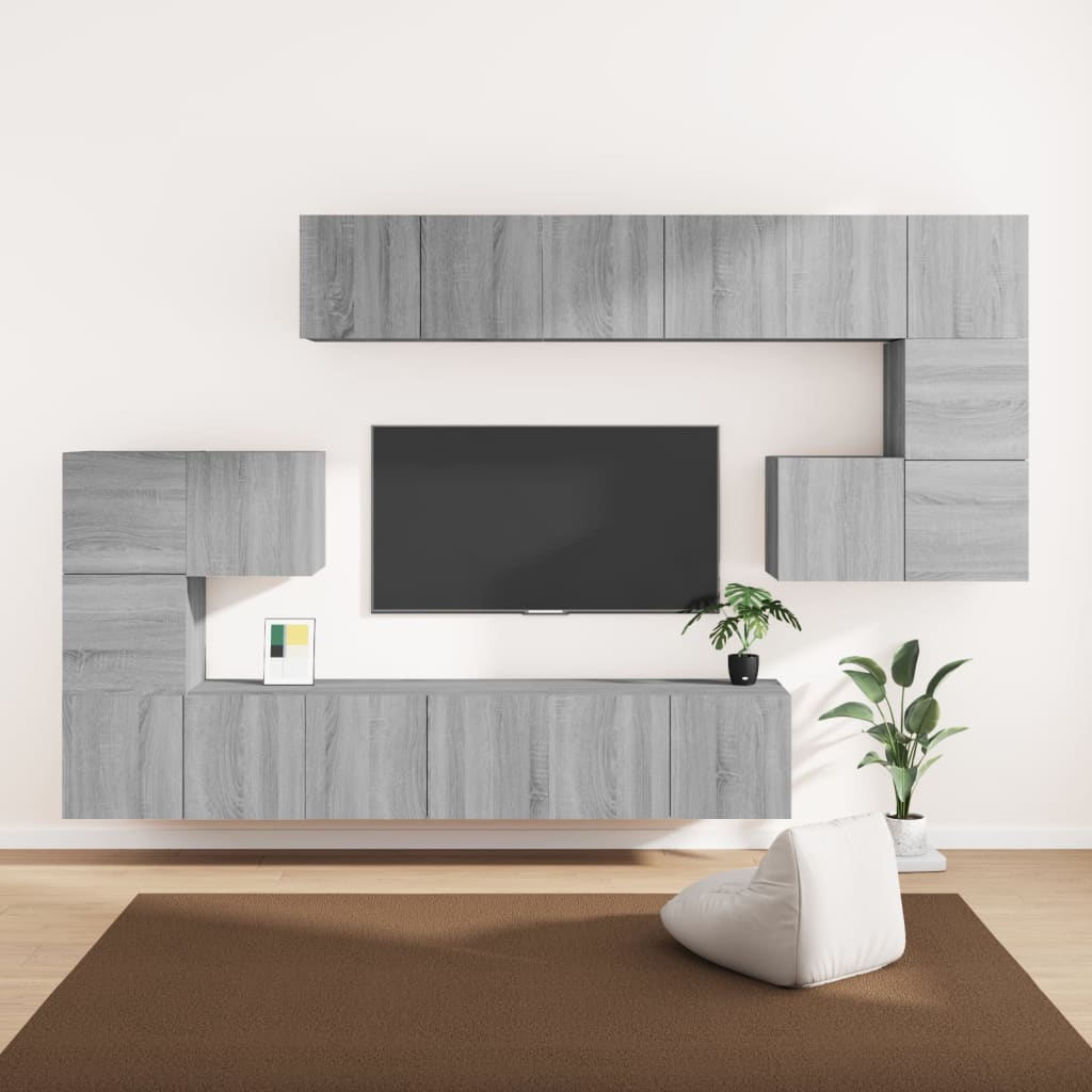 Ensemble de meubles TV 8 pièces en bois