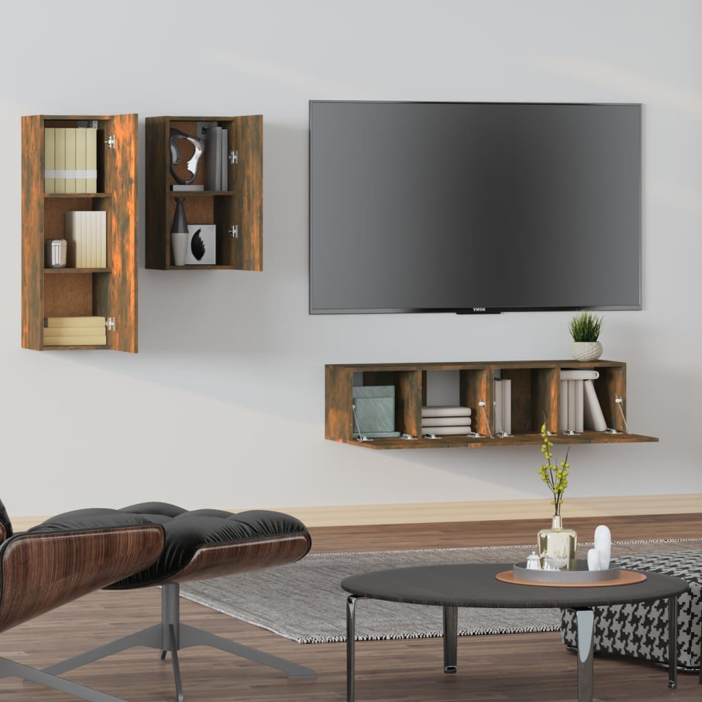 Ensemble de meubles TV 4 pièces en bois