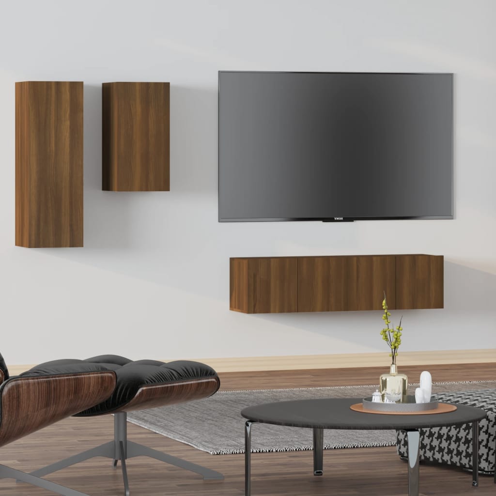 Ensemble de meubles TV 4 pièces en bois