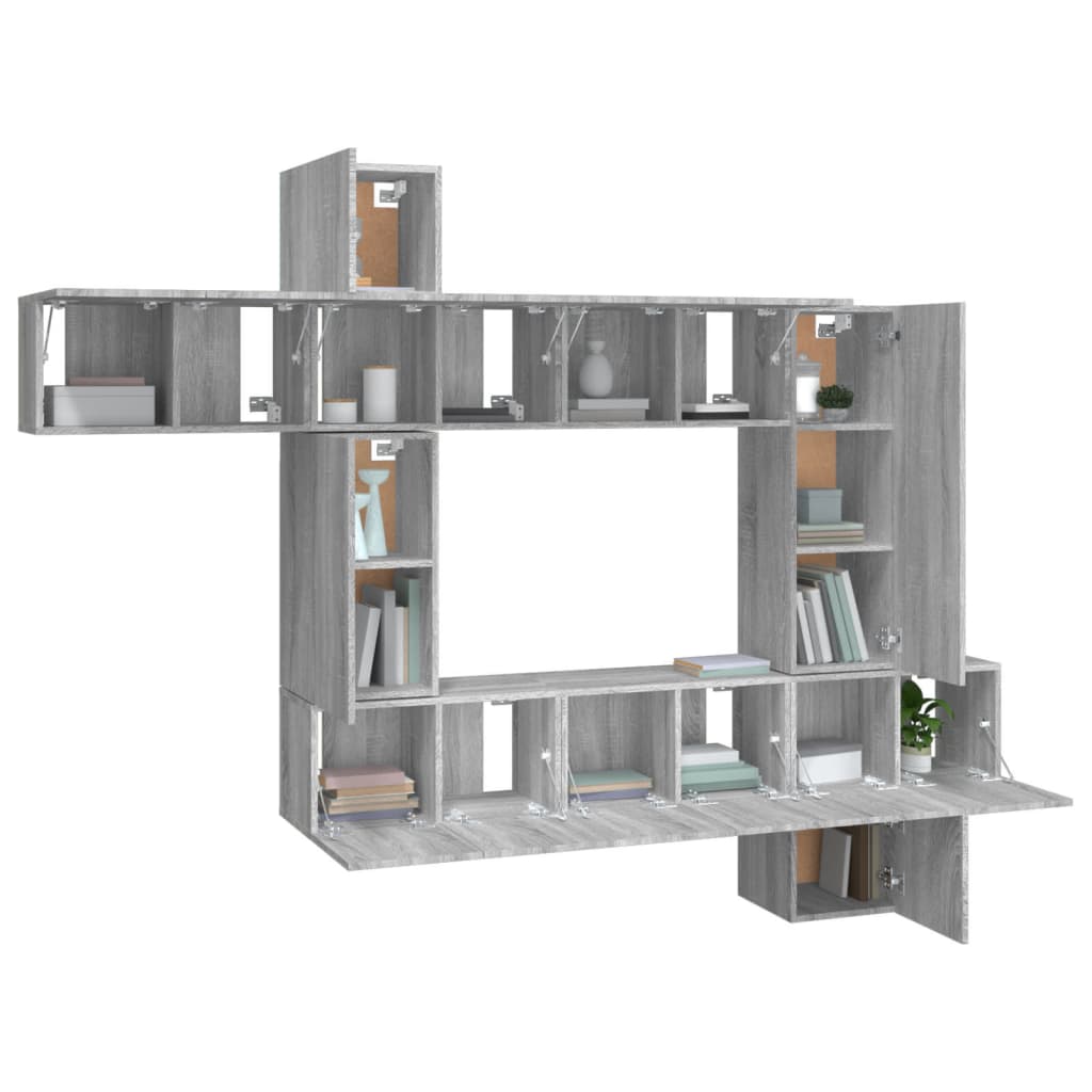 Ensemble de meubles TV 10 pièces en bois