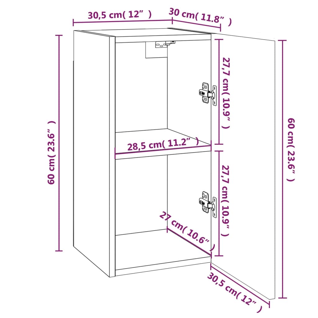 Tv-meubelen 7 st 30,5x30x60 cm bewerkt hout