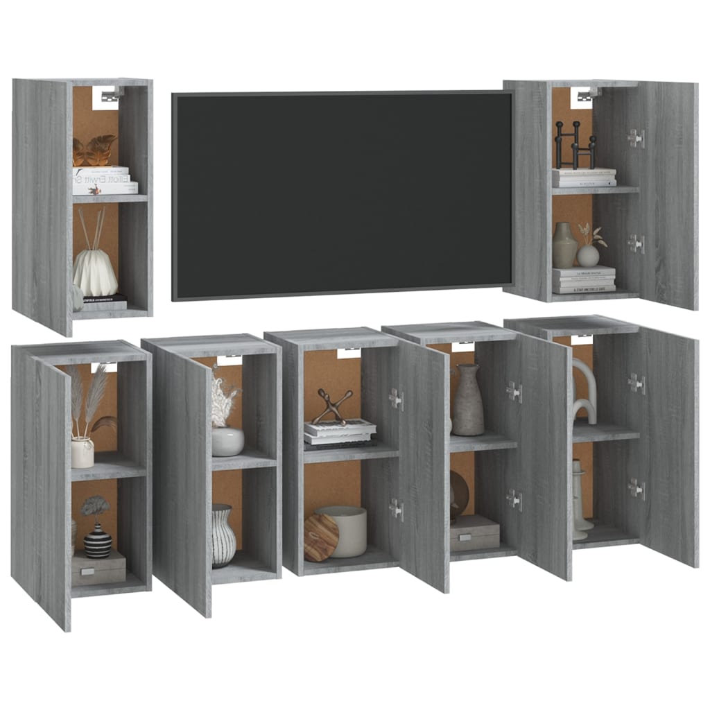 Meuble TV 7 pcs 30,5x30x60 cm bois d'ingénierie