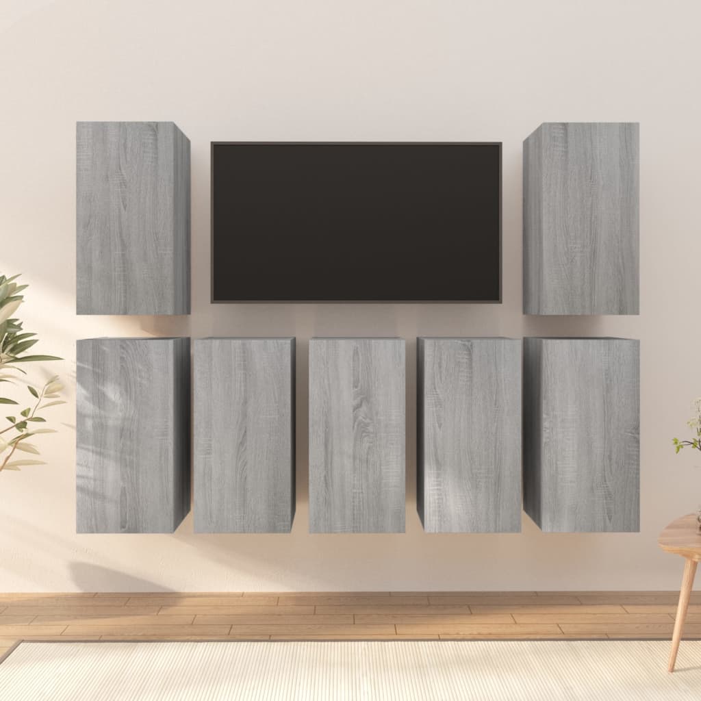 Meuble TV 7 pcs 30,5x30x60 cm bois d'ingénierie