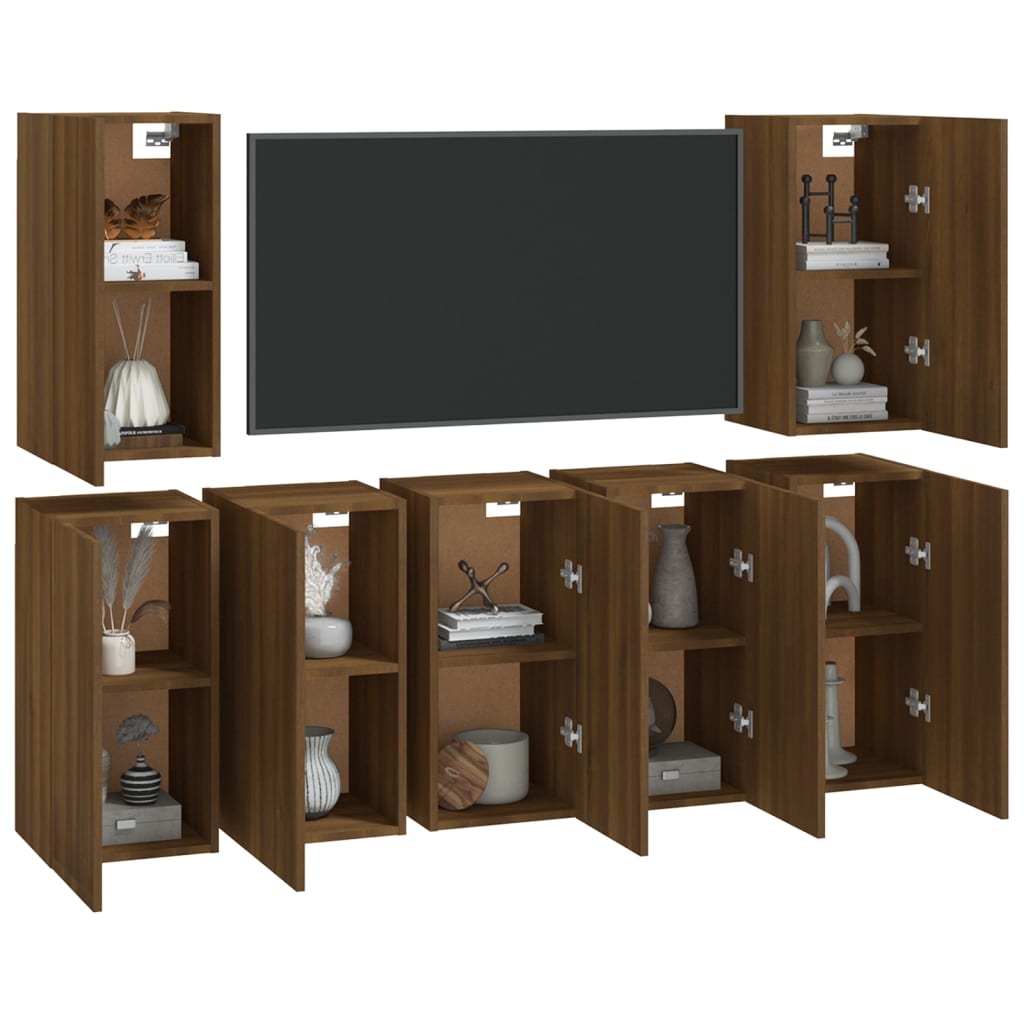 Meuble TV 7 pcs 30,5x30x60 cm bois d'ingénierie