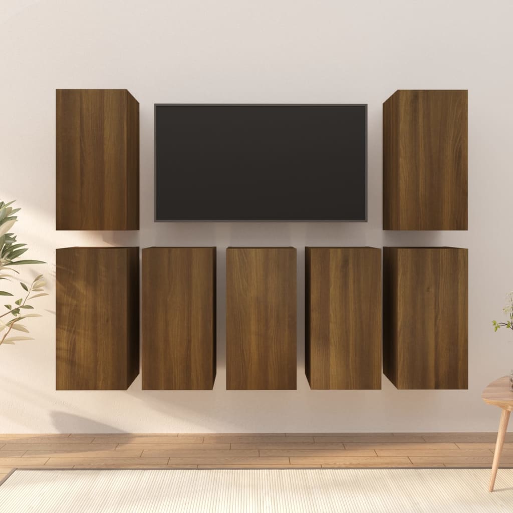 Meuble TV 7 pcs 30,5x30x60 cm bois d'ingénierie