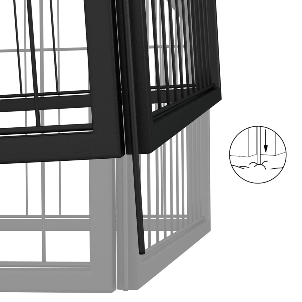 Hondenkennel 16 panelen 100x50 cm gepoedercoat staal zwart