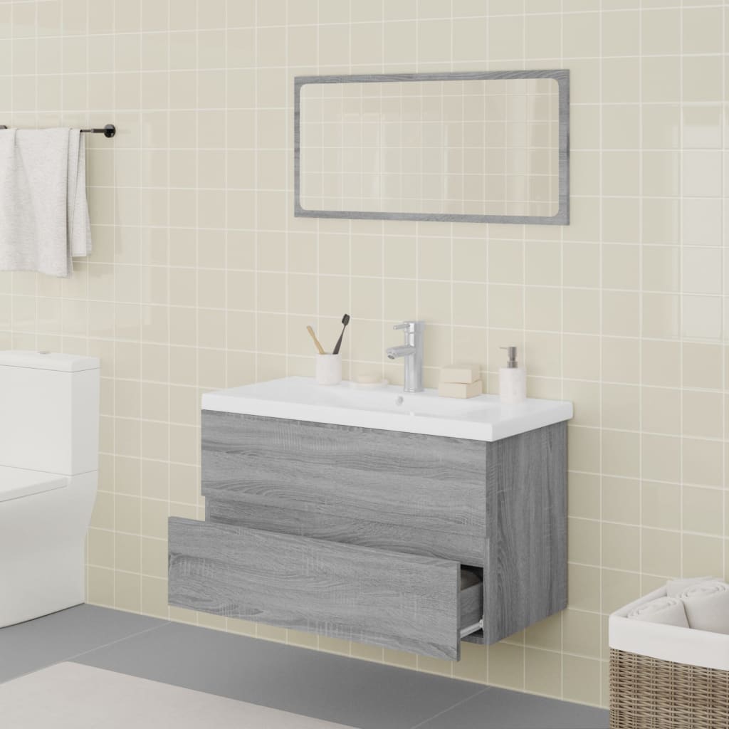 Ensemble de meubles de salle de bain en bois couleur chêne