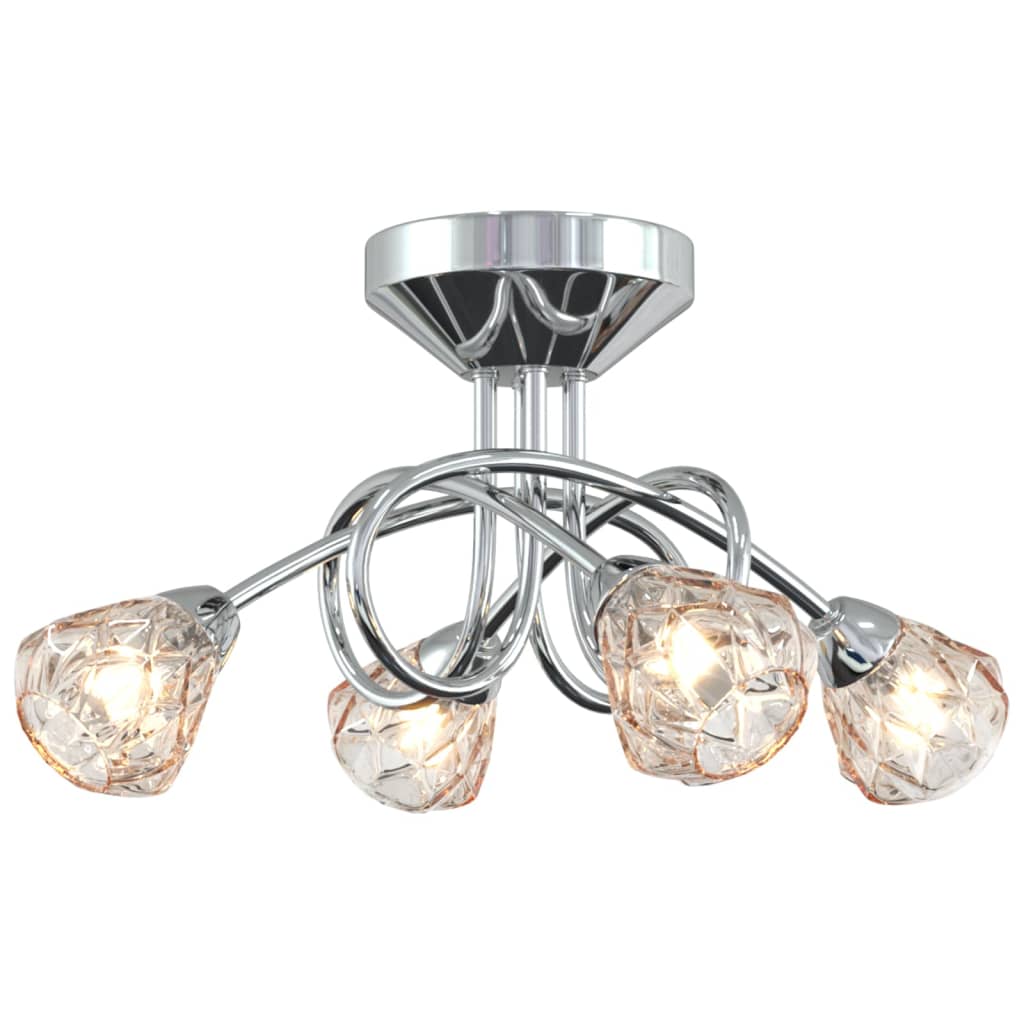 Plafondlamp met gaasdraad kappen voor 4 x G9 LED