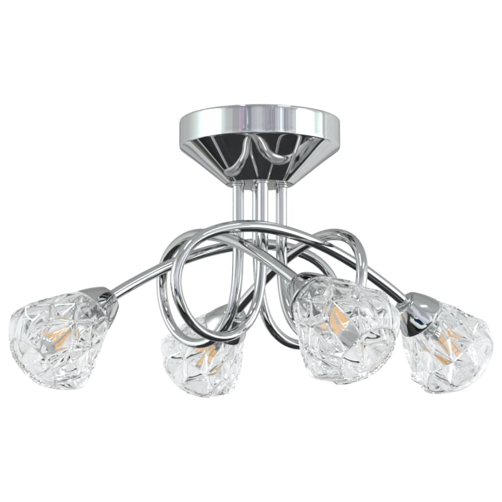 Plafondlamp met gaasdraad kappen voor 4 x G9 LED