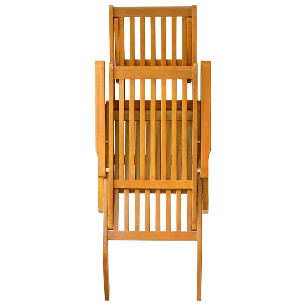 Chaises de terrasse avec repose-pieds et table en bois d'acacia massif