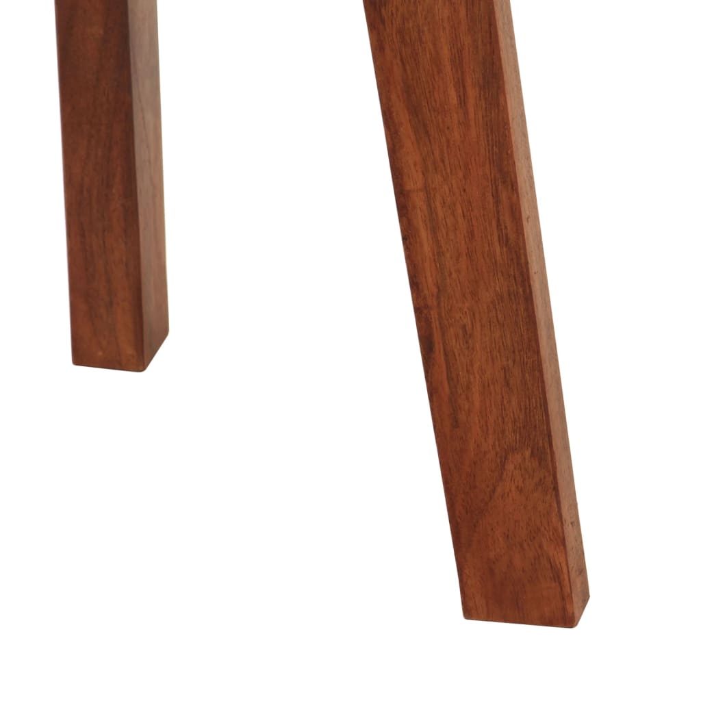 Tabourets de bar 2 pcs cuir véritable et bois d'acacia massif