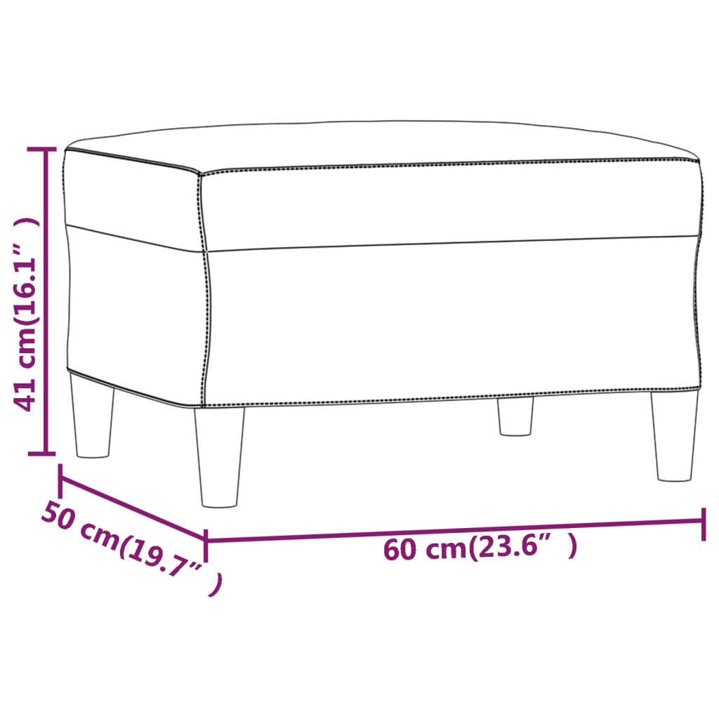 Voetenbank 70x55x41 cm fluweel