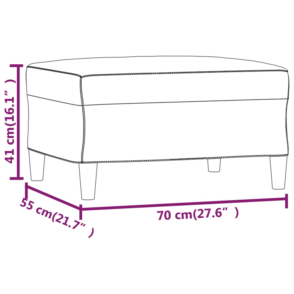 Voetenbank 70x55x41 cm fluweel crèmekleurig