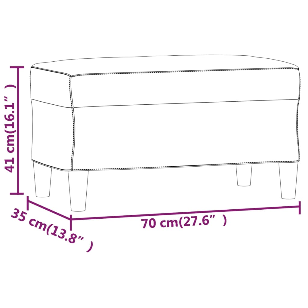 Banc 70x35x41 cm en tissu