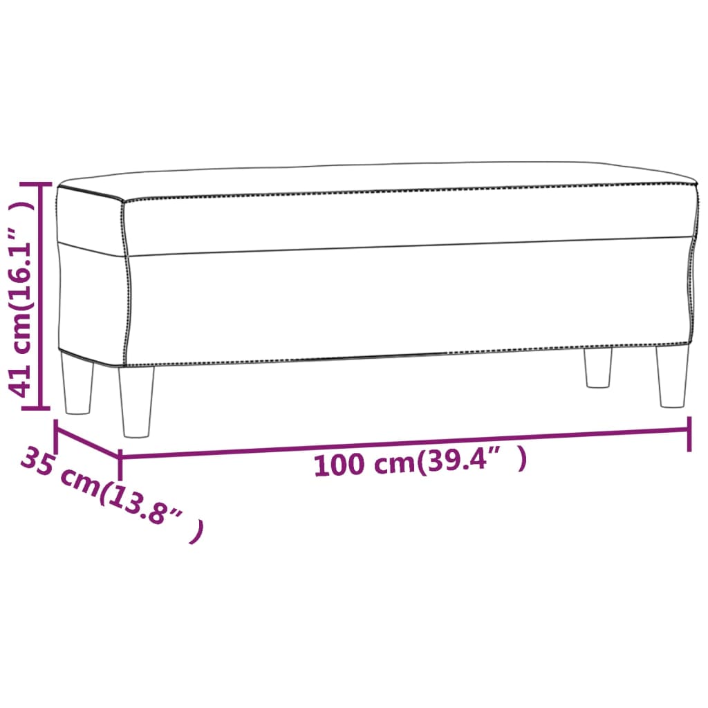 Banc 70x35x41 cm en tissu