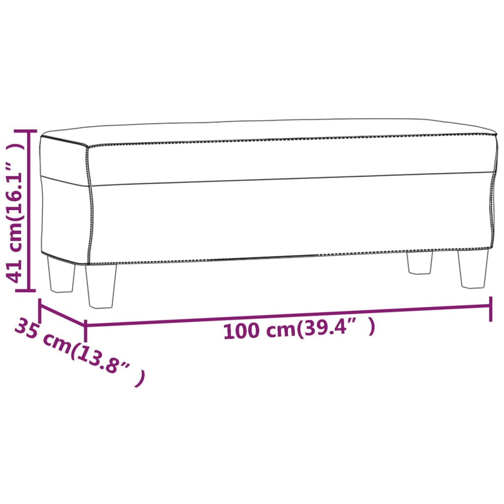 Banc 70x35x41 cm tissu microfibre