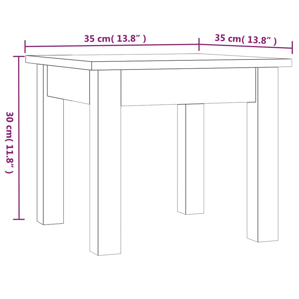 Table basse 80x50x40 cm en bois de pin massif