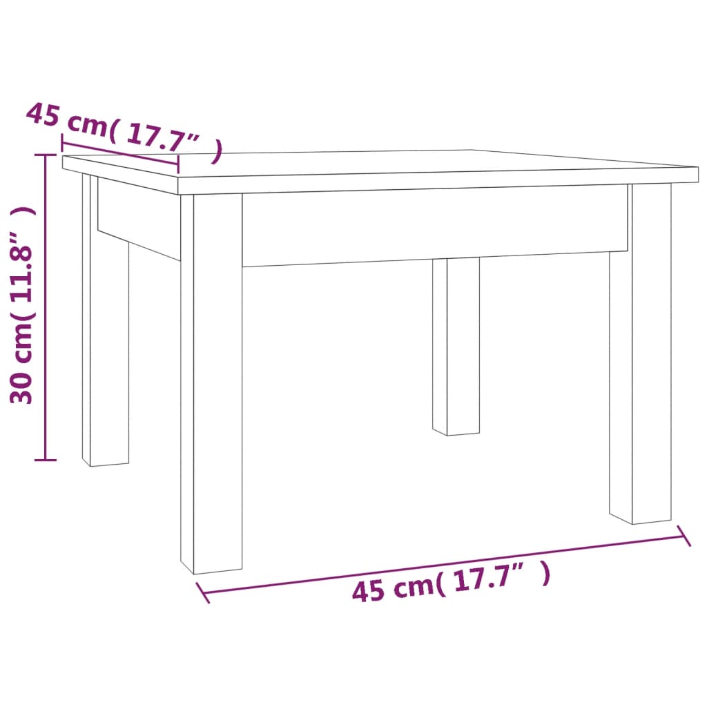 Salontafel 35x35x30 cm massief grenenhout