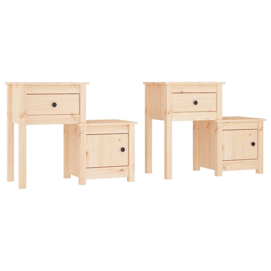 Table de chevet 79,5x38x65,5 cm en bois de pin massif