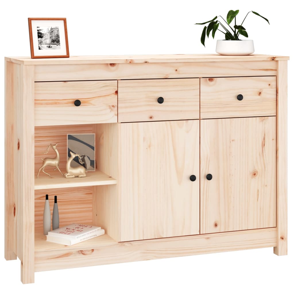 Buffet 100x35x74 cm en bois de pin massif