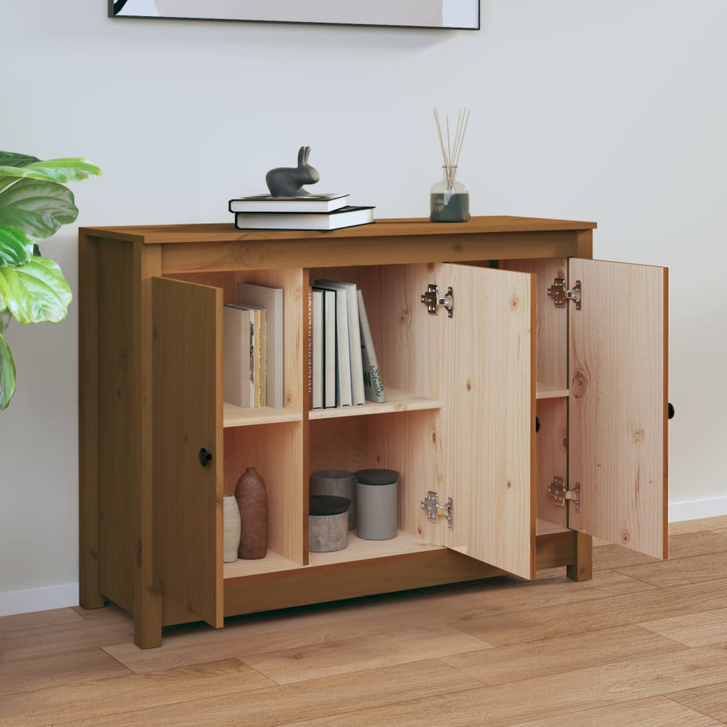 Buffet 100x35x74 cm en bois de pin massif