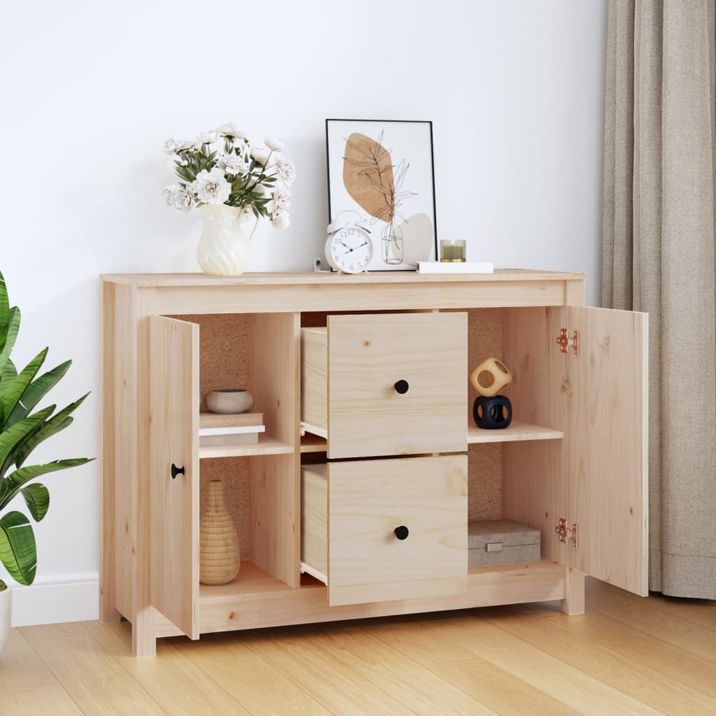 Buffet 100x35x74 cm en bois de pin massif