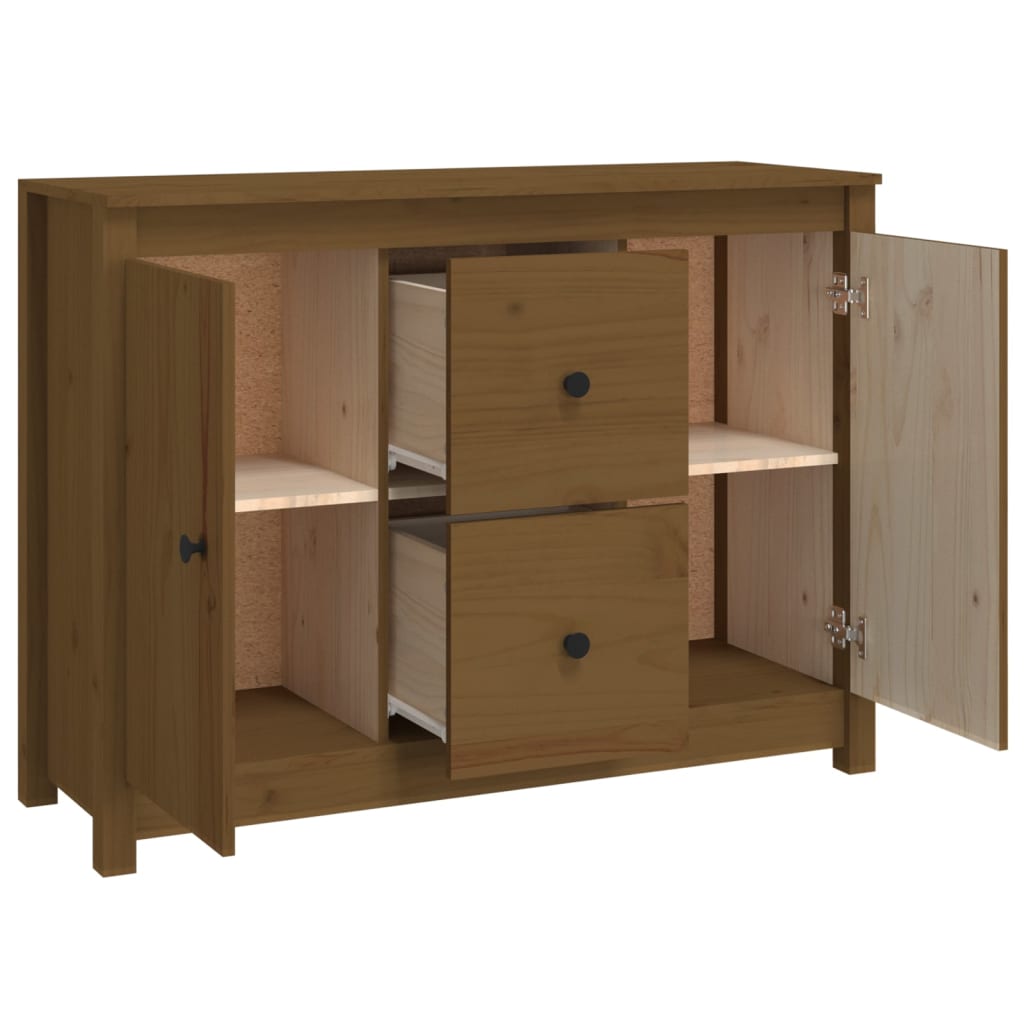 Buffet 100x35x74 cm en bois de pin massif