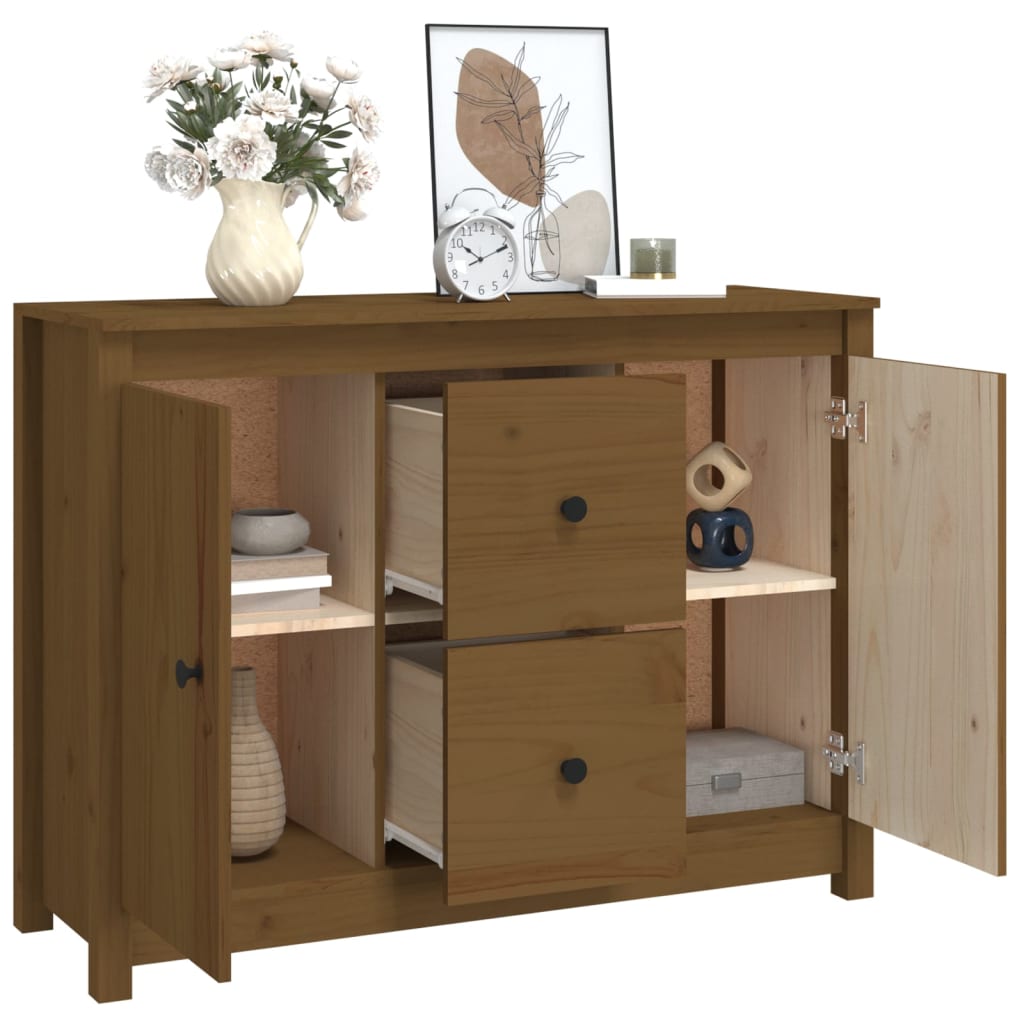 Buffet 100x35x74 cm en bois de pin massif