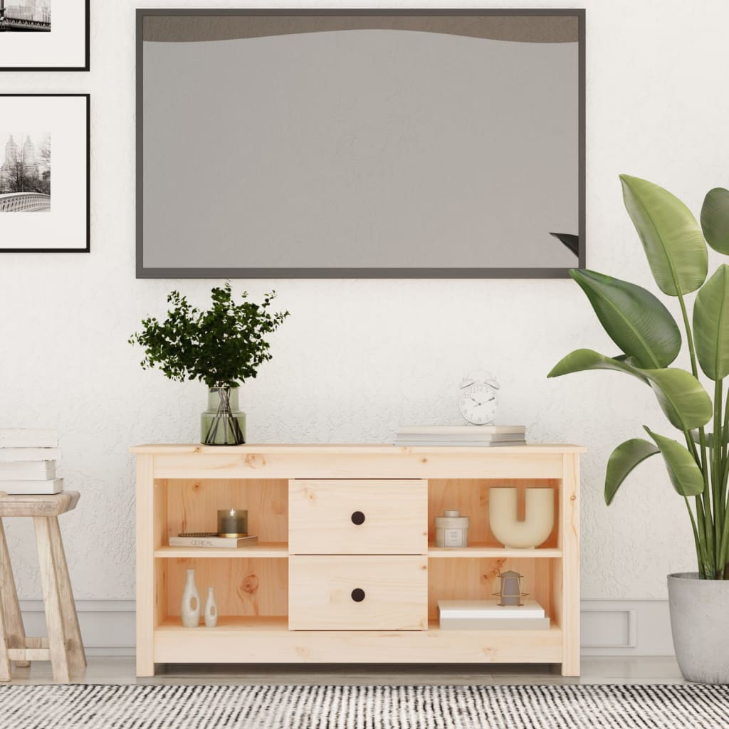 Meuble TV 103x36,5x52 cm en bois de pin massif