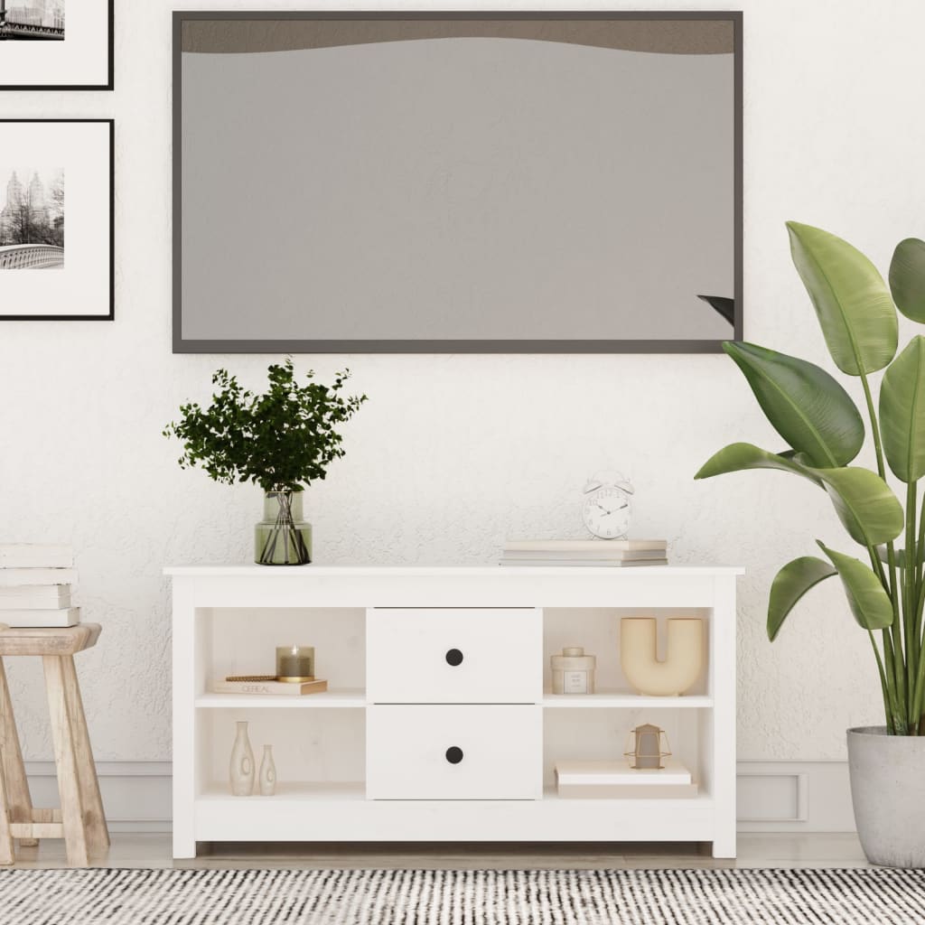 Meuble TV 103x36,5x52 cm en bois de pin massif